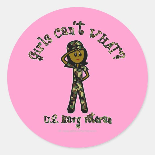 Sticker Rond Vétérinaire de la marine féminine foncée (Devant)