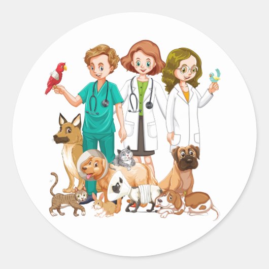 Sticker Rond Veterinarian People (Devant)