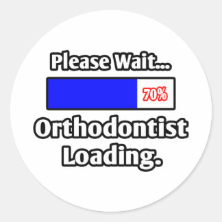 Sticker Rond Veuillez patienter...Orthodontist Chargement