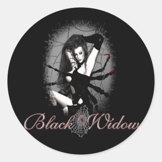 Sticker Rond Veuve noire (Devant)