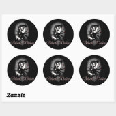 Sticker Rond Veuve noire (Feuille)