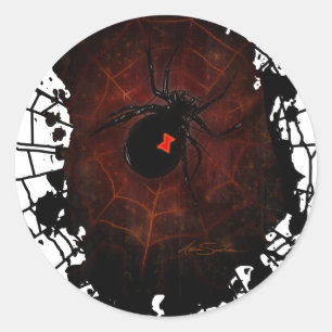 Sticker Rond Veuve noire (conception de signature)