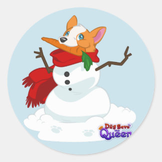 Sticker Rond Veux-tu construire un...Corgi ? Autocollants!