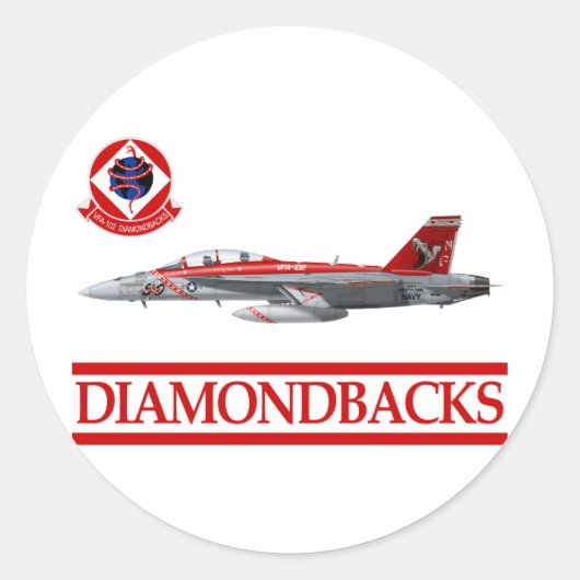 Sticker Rond VFA-102 Diamondbacks F-18 Hornet (Devant)