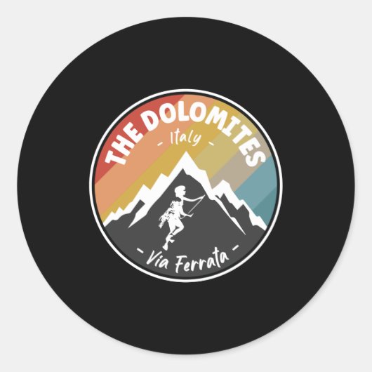 Sticker Rond Via Ferrata Les Dolomites Italie (Devant)