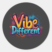 Sticker Rond Vibe Différent (Devant)