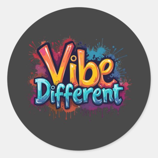 Sticker Rond Vibe Différent (Devant)