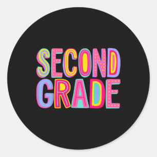 Sticker Rond Vibes arc-en-ciel de deuxième année rétro Ck À l'é