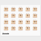 Sticker Rond Vibes d'automne (Feuille)