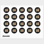 Sticker Rond Vibes de 4e année Bonjour Équipe 4e année Enseigna (Feuille)
