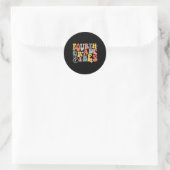 Sticker Rond Vibes de 4e année - Équipe de 4e année Rétro 1er j (Sac)