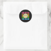 Sticker Rond Vibes de 4e année super Face Retro Enseignants Ret (Sac)