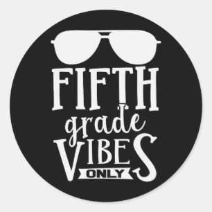 Sticker Rond Vibes De 5e Année Seulement Garçons Filles Retour