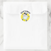 Sticker Rond Vibes de chèvre amusant Good Vibes Animal Pun (Sac)