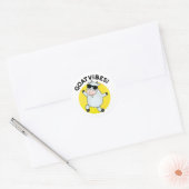 Sticker Rond Vibes de chèvre amusant Good Vibes Animal Pun (Enveloppe)
