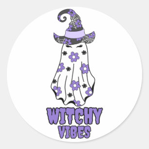 Sticker Rond "Vibes de cuisine" Halloween sorcière fantôme viol