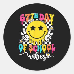 Sticker Rond Vibes de la 67e journée d'école Drôle Six Sept 67 