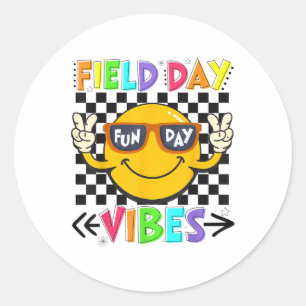 Sticker Rond Vibes de la journée 2025 Happy Field Day Vibes Ens