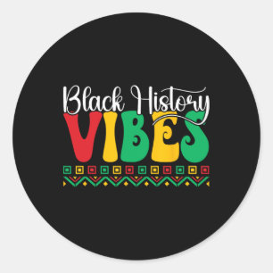 Sticker Rond Vibes de l'histoire noire Junet de la liberté afro