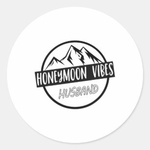 Sticker Rond Vibes de lune de miel Nouveau couple marié Vac