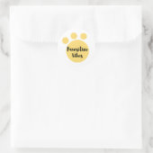 Sticker Rond Vibes de pawsitive, T-shirt à patte de chien jaune (Sac)