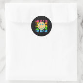 Sticker Rond Vibes de première année super Face Retro Enseignan (Sac)