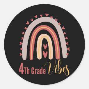 Sticker Rond Vibes de quatrième année - Équipe de quatrième ann