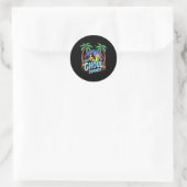 Sticker Rond Vibes de Summerween drôle de squelette d'été chaud (Sac)