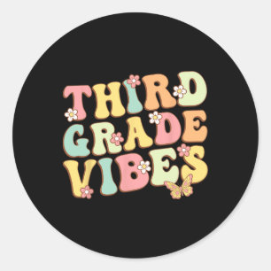 Sticker Rond Vibes de troisième année Bonjour l'équipe Enseigna