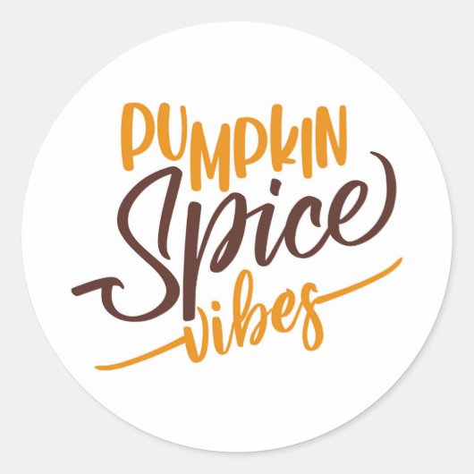 Sticker Rond Vibes d'épices citrouilles (Devant)