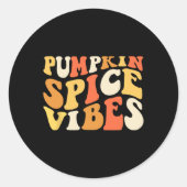 Sticker Rond Vibes d'épices citrouilles Rétro Vibes d'automne (Devant)
