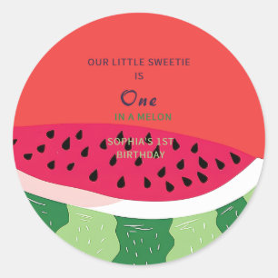 Sticker Rond Vibes d'été Invitation de la fête de la pastèque