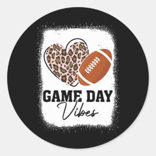 Sticker Rond Vibes du Jour - American Football Lover Leopard F
