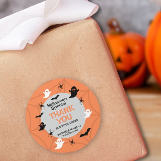 Sticker Rond Vibes Éffrayantes Halloween Merci