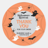 Sticker Rond Vibes Éffrayantes Halloween Merci (Devant)