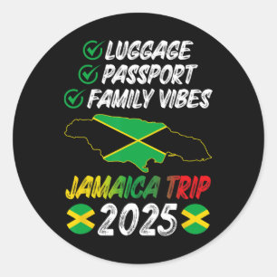 Sticker Rond Vibes familiales Jamaïque Voyage en famille 2025 J