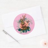 Sticker Rond Vibes florales positives des abeilles (Enveloppe)