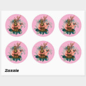 Sticker Rond Vibes florales positives des abeilles (Feuille)