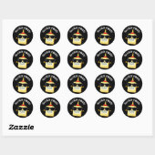 Sticker Rond Vibes Gluées Funny Glue Pun Dark BG (Feuille)