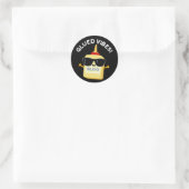 Sticker Rond Vibes Gluées Funny Glue Pun Dark BG (Sac)