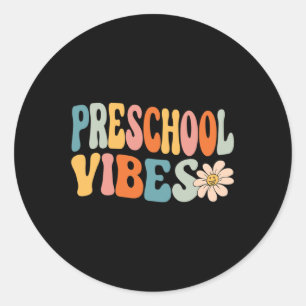 Sticker Rond Vibes Jolie Rétro Retour À L'École