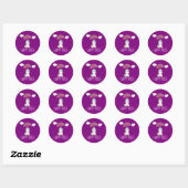 Sticker Rond Vibes Joyeuses Cute Smiling Unicorn (Feuille)