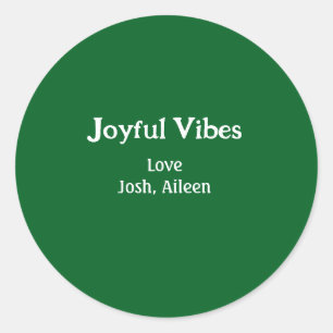 Sticker Rond Vibes joyeuses vertes fêtes de Noël amour famille