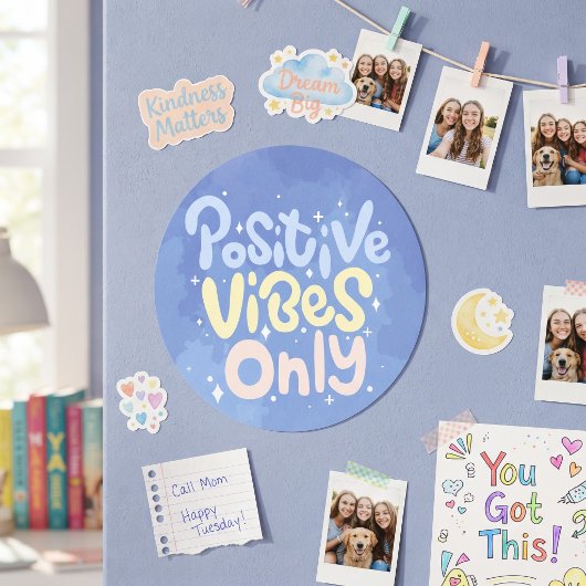 Sticker Rond Vibes Positives Uniquement