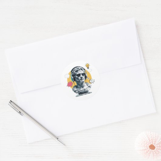 Sticker Rond Vibes Romaines - Poster d'Art Moderne (Enveloppe)