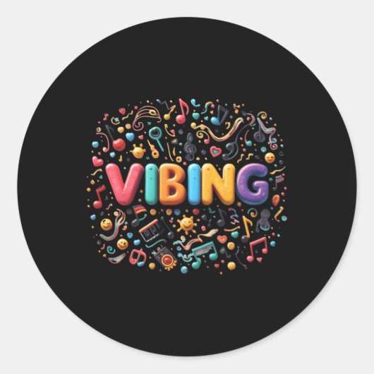 Sticker Rond Vibes Sensibilisation à la dépression (Devant)