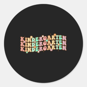 Sticker Rond Vibes super de jardin d'enfants Face Retro Enseign