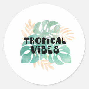 Sticker Rond Vibes tropicales