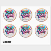 Sticker Rond "Vibes urbaines joueuses" (Feuille)
