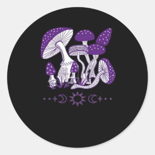 Sticker Rond Vibes Whimsigoth de champignons